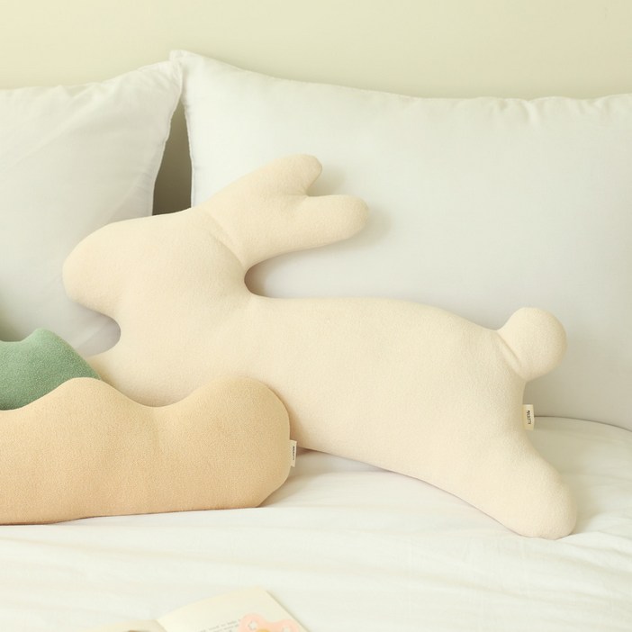 마롤로뜨 아기 바디필로우 쿠션 침대 범퍼 가드, 토끼아이보리  테리 바디필로우