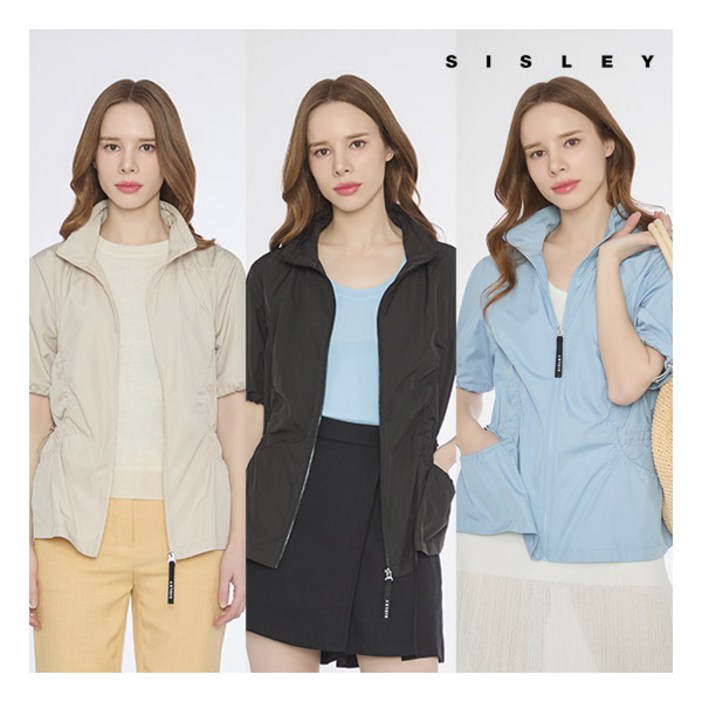 시슬리  25SS 드로우셔링 하프슬리브 점퍼