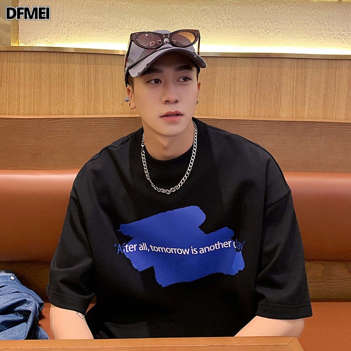 DFMEI 반팔 맨투맨 루즈핏 티셔츠 DFMEI 반팔 맨투맨 루즈핏 티셔츠