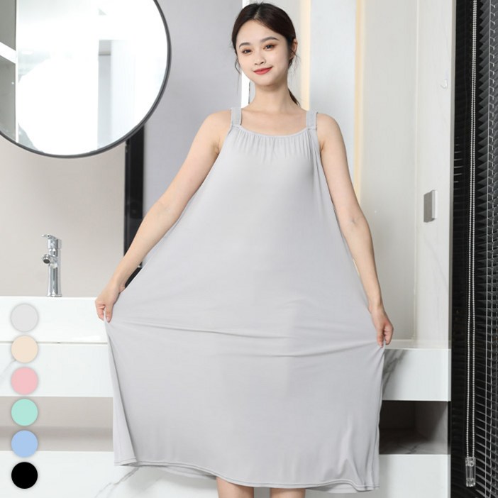 텐클로 빅사이즈44130까지 여성용 오버핏 냉감 쿨 스판 민소매 A라인 롱 원피스