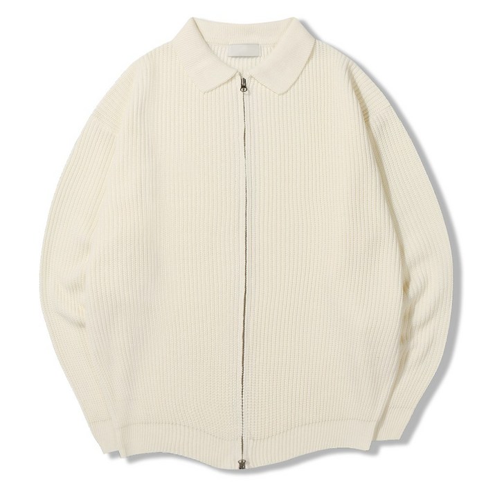 일루소 투웨이 집업 기본 카라넥 니트 집업