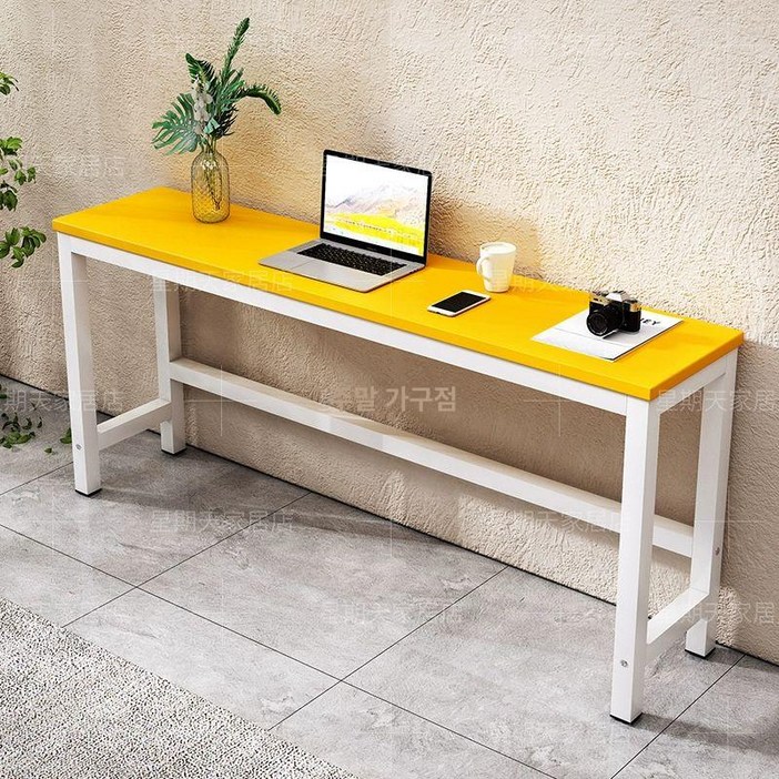 창가 테이블 책상 발코니 이동식 홈바 원목색 긴선반