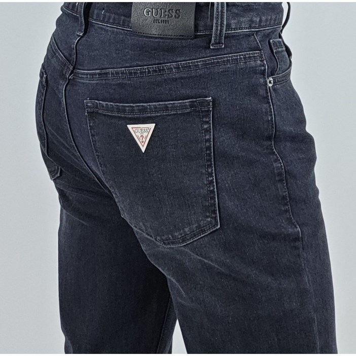 백화점 정품 게스 남성 베이직 릴렉스 테이퍼드 다크블루 데님 청바지 DBL