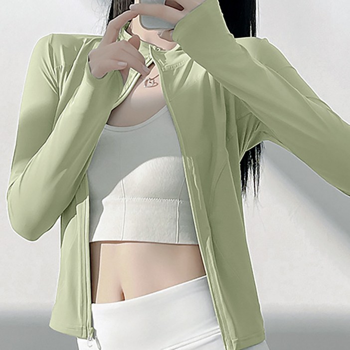 데일리쮸 여성 슬림핏 요가 필라테스 운동복 긴팔 집업 자켓
