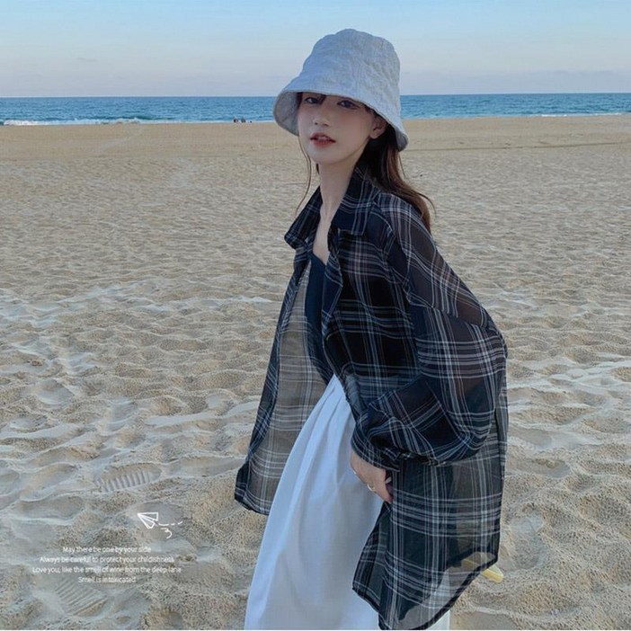 besteffie 자외선 차단 여성 여름 체크 햇빛 차단 셔츠 야외 바다 햇빛차단셔츠 자켓 여성 여름 복고풍 디자인 E15 besteffie 자외선 차단 여성 여름 체크 햇빛 차단 셔츠 야외 바다 햇빛차단셔츠 자켓 여성 여름 복고풍 디자인 E15