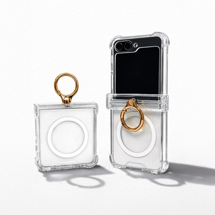 이케미 힌지보호와 맥세이프 기능 핸드링 클리어 젤하드 케이스