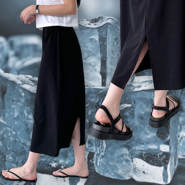 투데이앤룩 썸머쿨 H라인 밴딩 롱스커트