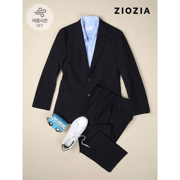 지오지아 루즈핏 블랙 스트레치 캐주얼 셋업수트  AAD2KG1603 AAD2PP1603 BK