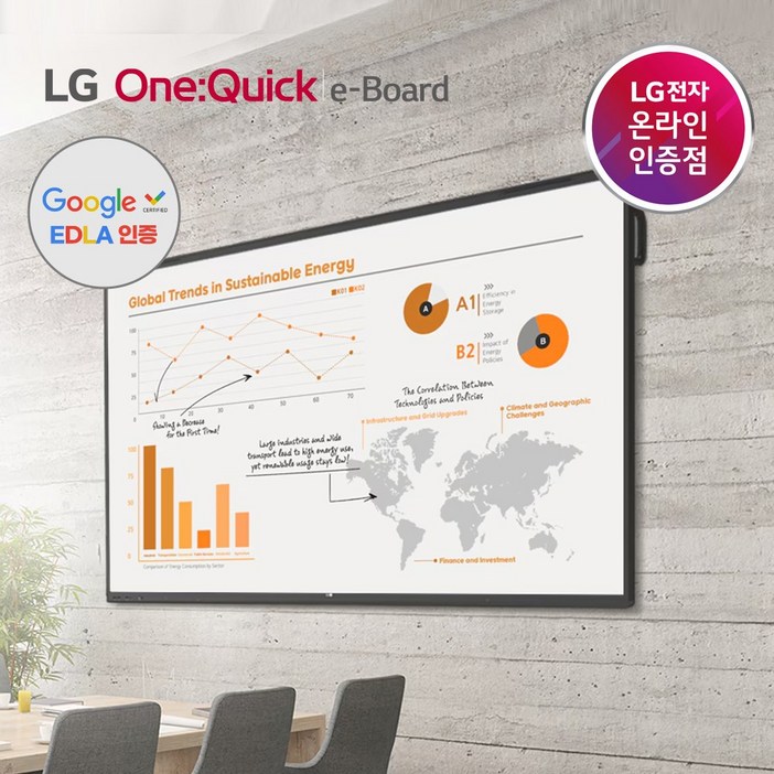 고급형LG전자 86인치 전자칠판 86TR3PN 디지털 보드  스마트 교육  회의