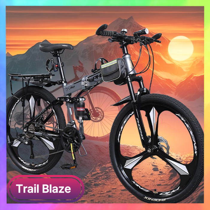 트레일블레이즈 고성능 픽시 하이브리드 트렉 미니벨로 로드 산악 스캇 실내 MTB 자전거, 1개, 1cm, 그레이 X 27인치 X 30단 X 3스포크