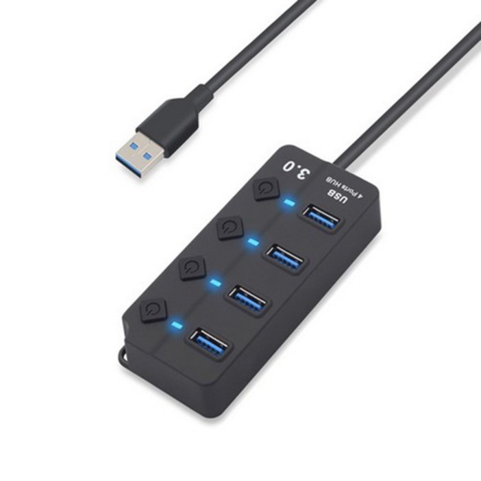셀인스텍 USB3.0 4포트 개별스위치 USB확장 연장 USB허브