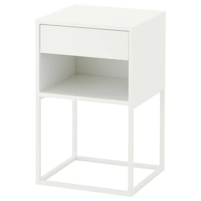 이케아 VIKHAMMER 빅함메르 침대협탁 40x39 cm, 화이트 803.889.74 에어캡포장추가