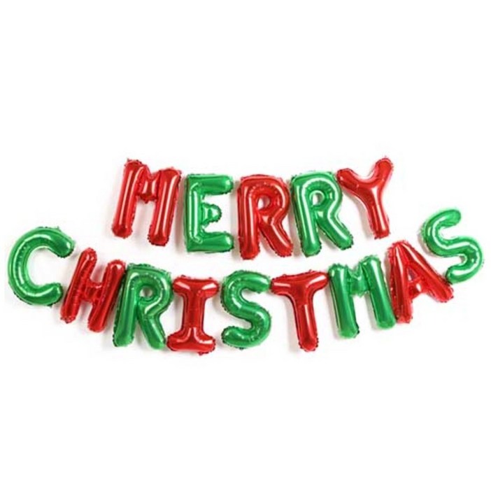 메리 크리스마스 15종 홈 파티 풍선 세트 이니셜 장식 용품 패키지
