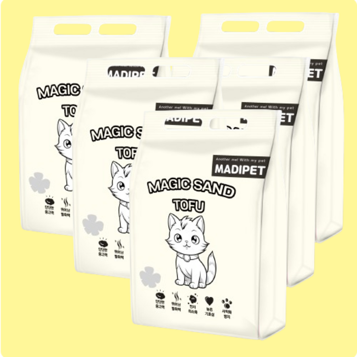 메디펫 매직 고양이 두부모래, 10L, 5팩 메디펫 매직 고양이 두부모래, 10L, 5팩