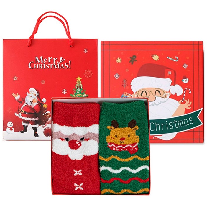 남녀공용 크리스마스 양말세트 겨울 기모 수면 양말