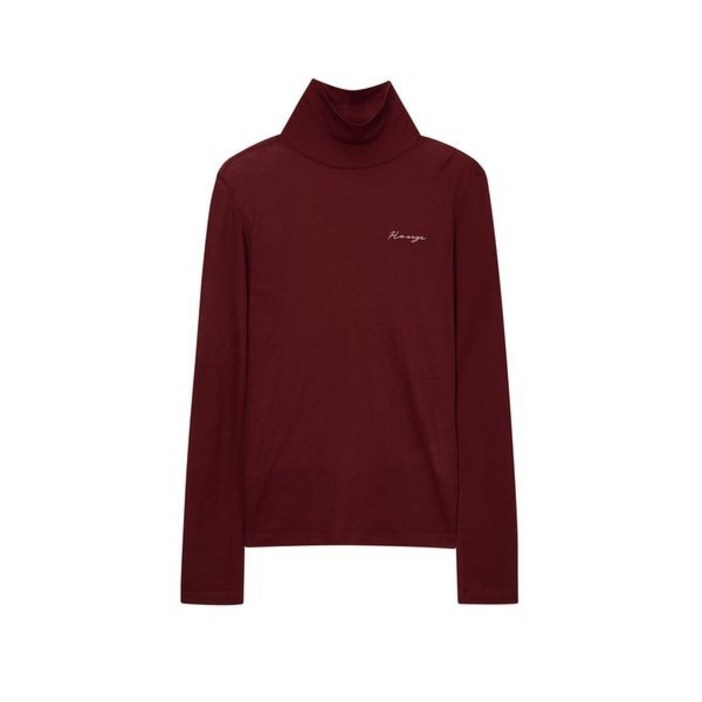 헤지스레이디스 하이넥 긴팔 티셔츠 버건디 HSTS4DC91D2