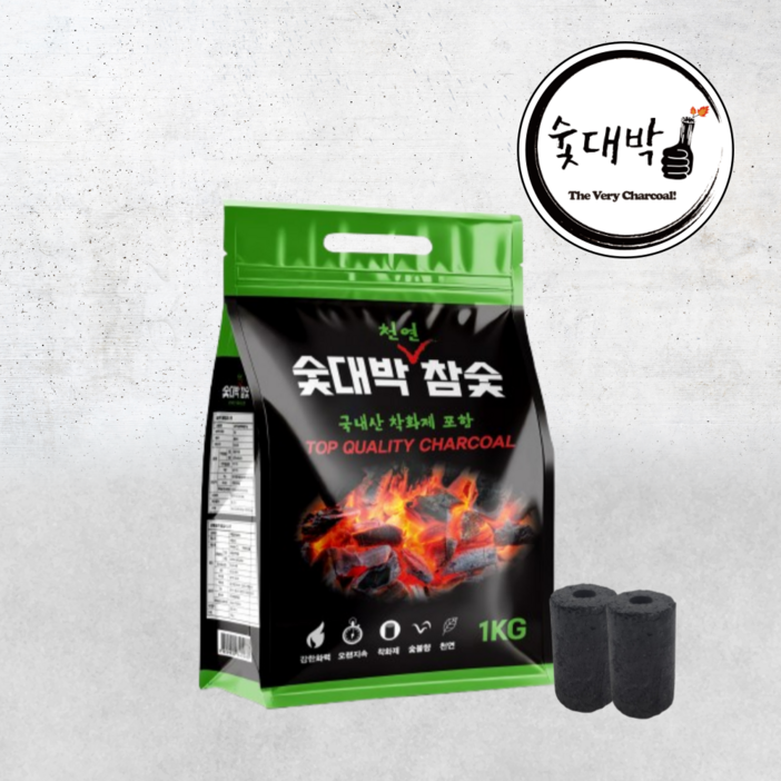 숯대박 바베큐참숯 1kg 착화제포함, 12개, 1kg