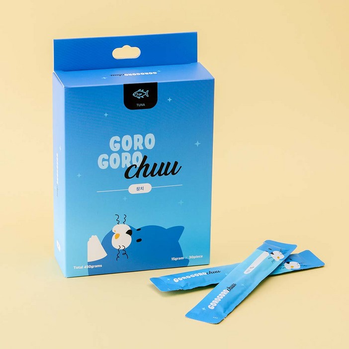 고로고로츄 짜먹는 고양이 간식 대용량 츄르 15g, 참치, 15g, 60개