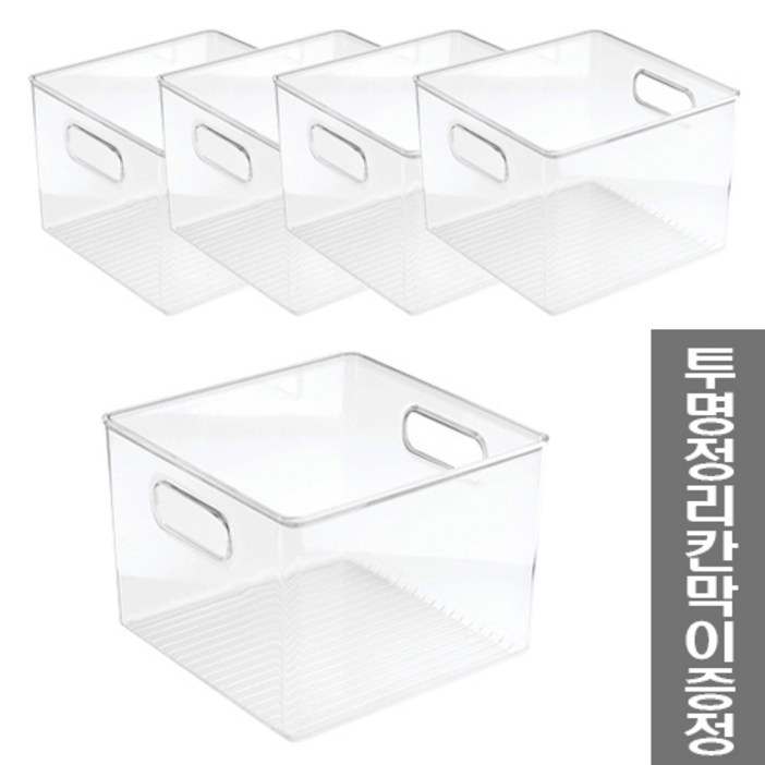 체인컴퍼니 투명 수납 정리함 중형, 투명, 5개
