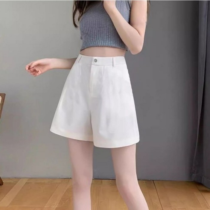 직장인 팬츠 2컬러 심플 여자 3부 반바지 뒷밴딩