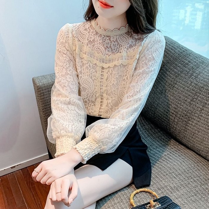 리넥레이스가을블라우스