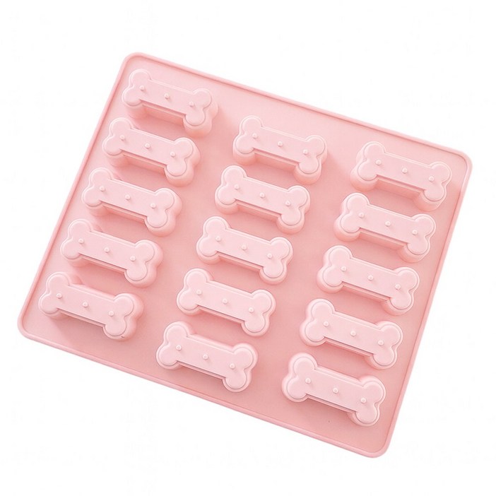 실리콘몰드 강아지 간식만들기 간식틀 뼈다귀 15구, 1개, 핑크