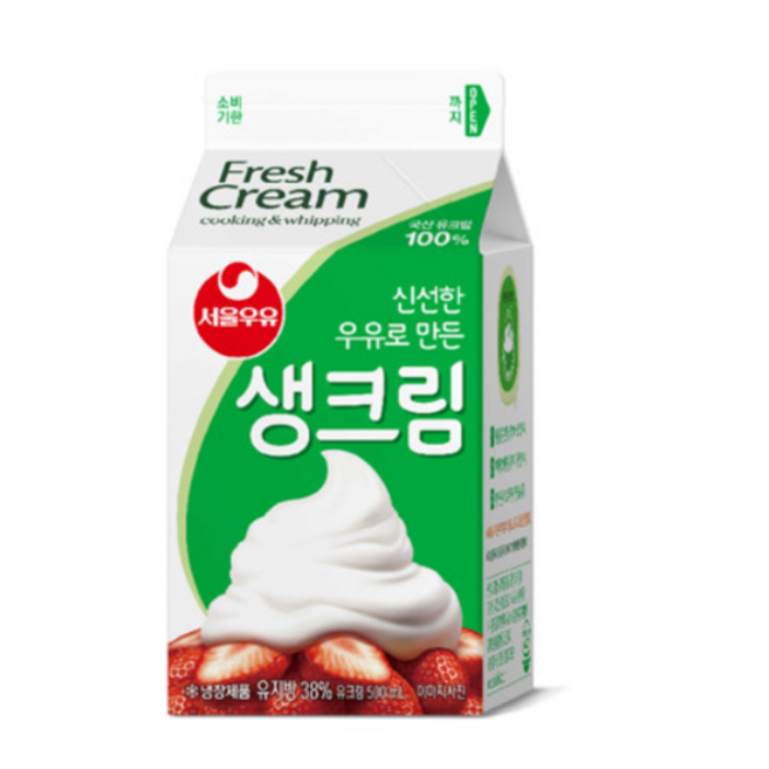 서울우유 생크림 500ml, 500ml, 8개