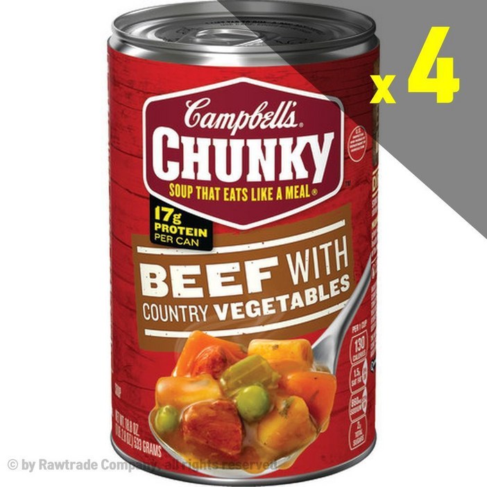 캠벨 청키 비프 베지터블 수프 553g x4팩 Chunky Soup Beef Country Vegetables 18.8oz