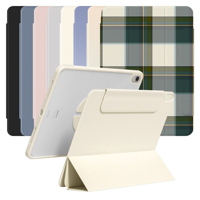 아이패드 미니7 미니6 A17 Pro 분리형 마그네틱 세로거치 투명 케이스 MW68, 그레이, 1개