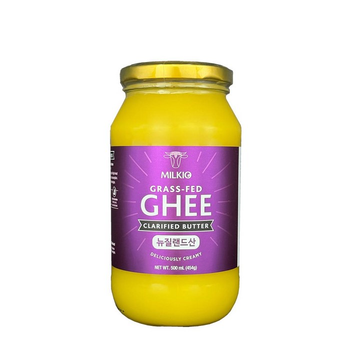 뉴질랜드 밀키오 목초사육 방탄커피 기버터 Ghee 454g, 500ml, 1개