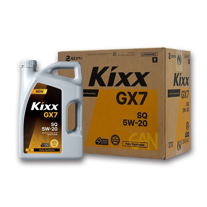 킥스 Kixx GX7 SQ 구 G1 FE SP 5W20 4L 5L 6L 7L 합성 가솔린 저점도, 5w20, 1세트