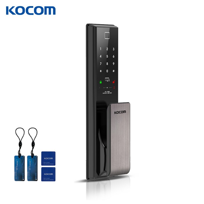 코콤 KDLAC9590 지문인식 현관문 무타공 푸시풀 번호키 도어락 교체 설치 고리형 2개부착형 2개, 고객직접설치, KDLAC9590