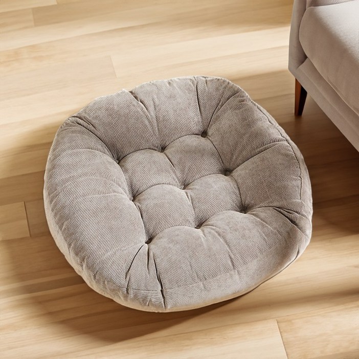 대형방석55X55 두꺼운방석 원형 사각 키높이 등받이 빅사이즈 큰방석, 원형그레이