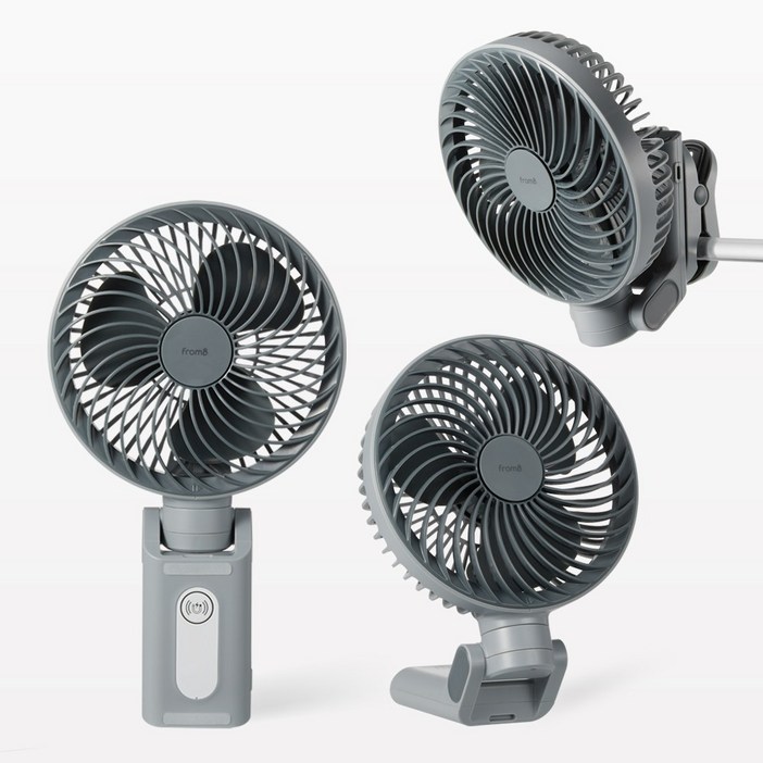 프롬비 윈드스핀 빅팬 자동회전 무선 휴대용 집게형 탁상용 자석 선풍기 FG259, 애쉬네이비