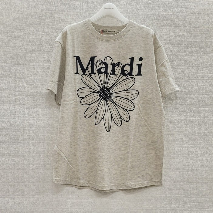 국내정품 마르디메크르디 TSHIRT FLOWERMARDI반팔 티셔츠오트밀 블랙