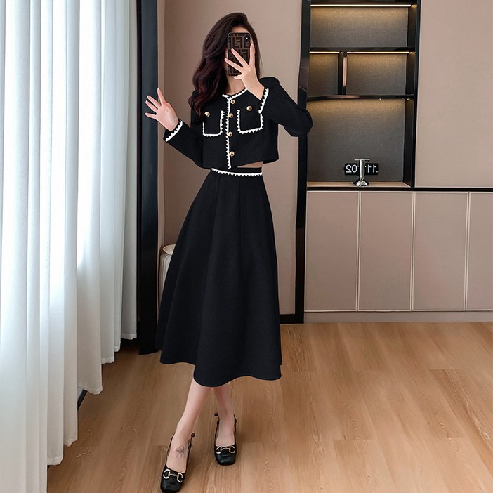 비비디아 Bibidia 여성 자켓 롱 원피스 슬림핏 하객룩 투피스 상하의세트S2XL 5363