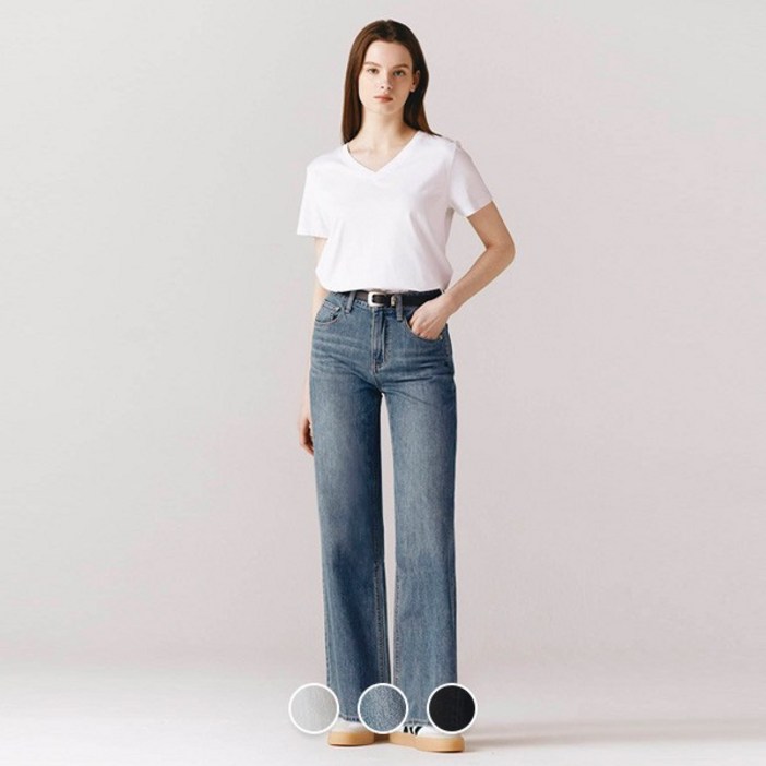 매장정품 지오다노 414548 여 스트레이트 쿨 데님