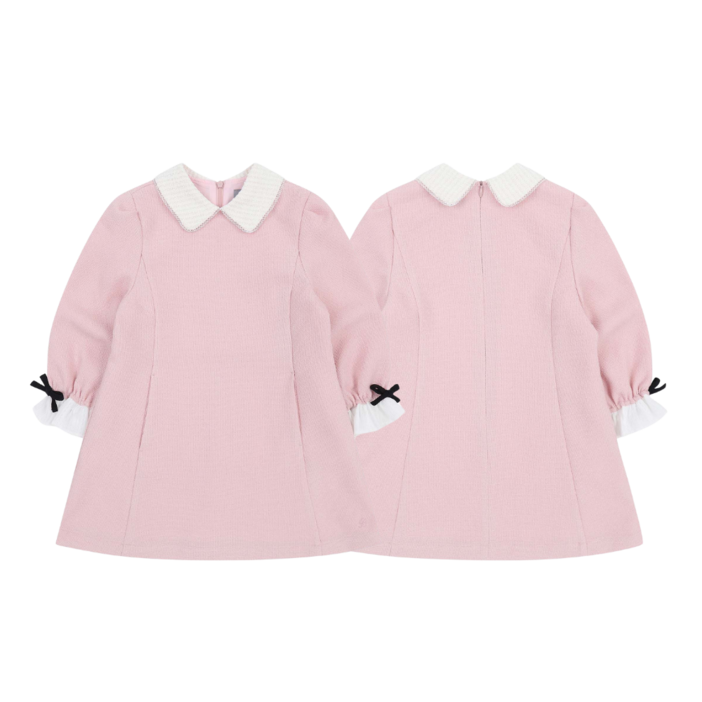 2025 SS 빈 핑크 트위드 에이라인 원피스 BZ14OP02PK