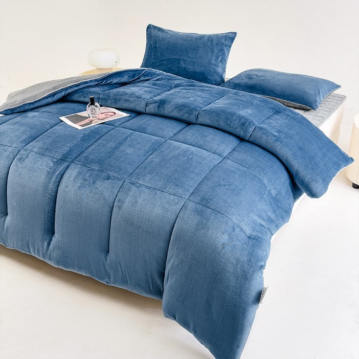 VERVEO 패밀리 겨울 보온 세트 양면 극세사 이불  매트리스  베개커버