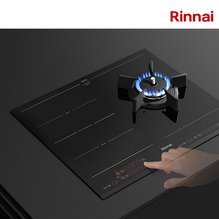 [전국설치가능] 린나이 독일 쇼트상판 플렉스존 가스하이브리드 3구 인덕션 (인덕션2+가스1) 도시가스 RBR-IG300