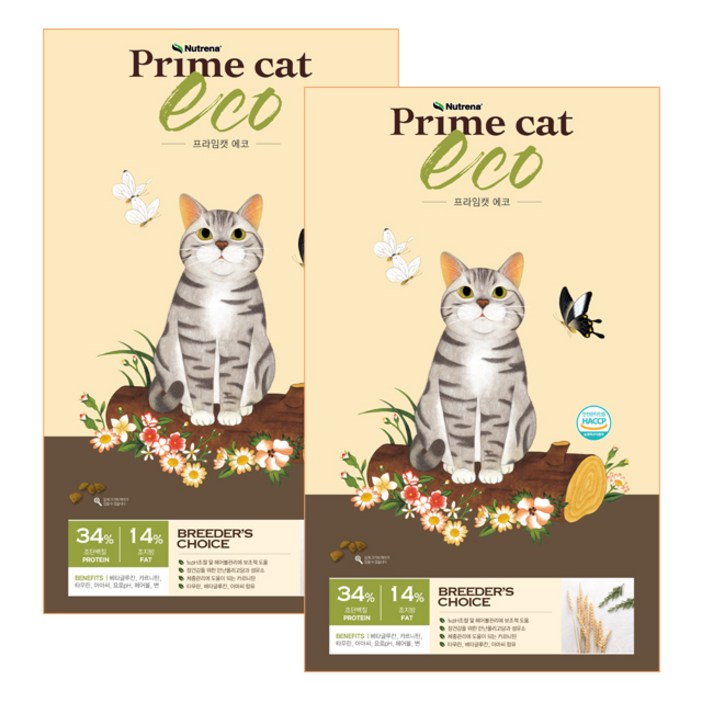 뉴트리나 프라임캣 에코 10kg 5kgx2개 대용량 길냥이 길고양이사료 고양이밥, 닭, 2개, 5kg