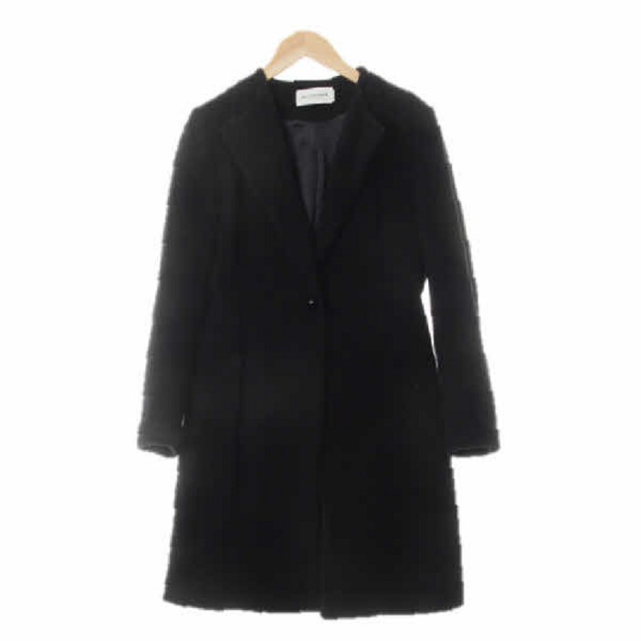 4963 모조에스핀 블랙 캐시미어혼방 볼버튼롱코트 8591164