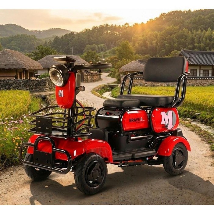 일렉하임 사륜 전동스쿠터 노인전동차 어르신 효도 전기자전거 네발 전기차, 베이지