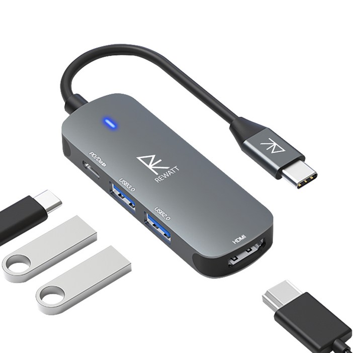 리와트 C타입 멀티허브 USB 3.0 HDMI 4K 미러링 맥북 썬더볼트 RM469