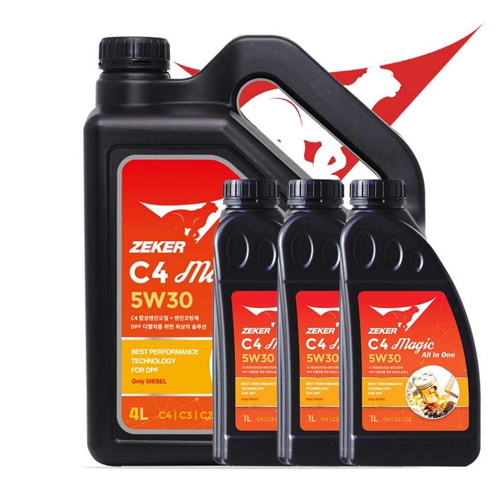 제커매직올인원 5W30 C4 C3 DPF 올인원 QM5, SM6, 산타페, 쏘렌토 르노디젤 엔진오일 4-7LT, 7L, 4l