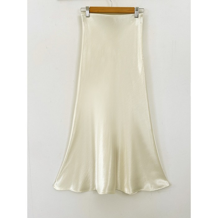 SML여성 하객룩 새틴 머메이드 롱 스커트 출근룩 오피스룩 데이트룩 실크 러블리룩 롱스커트