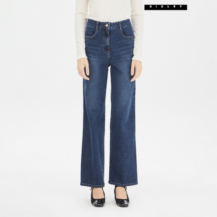 시슬리 절개 스트레이트 데님 팬츠 SADPC1461DB