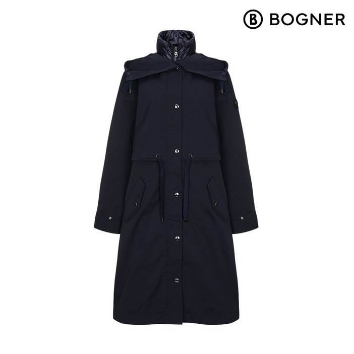 보그너 여성 트렌치코트 스타일 다운점퍼 NAVY