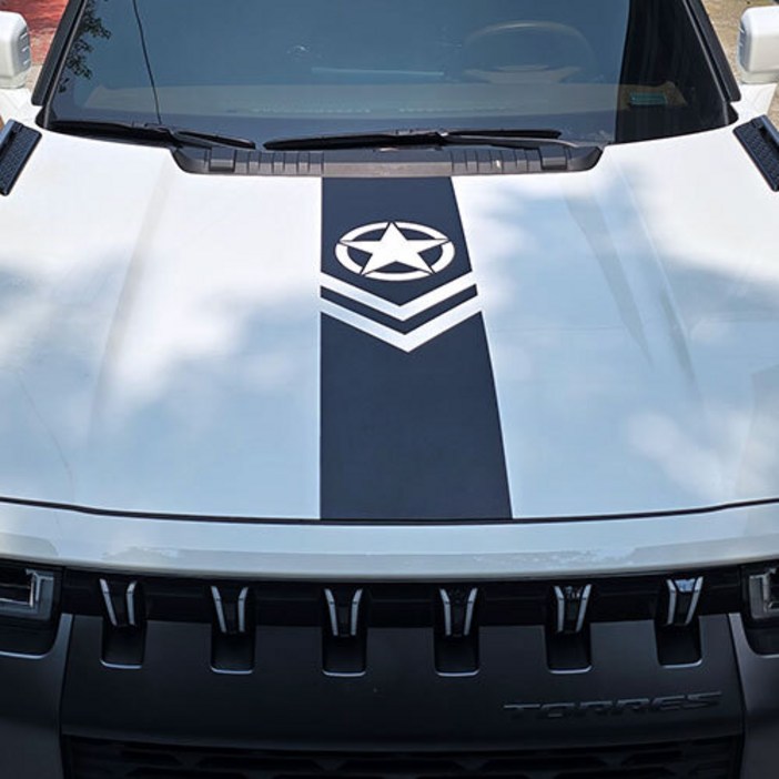 디디앤카 토레스 데칼 스티커 본넷 별 스타 라인 호환, 07.그레이 무광, 1개