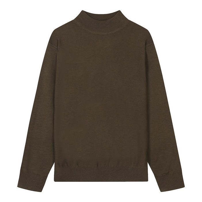 울혼방 하이넥 풀오버 카키 PHUCI8571